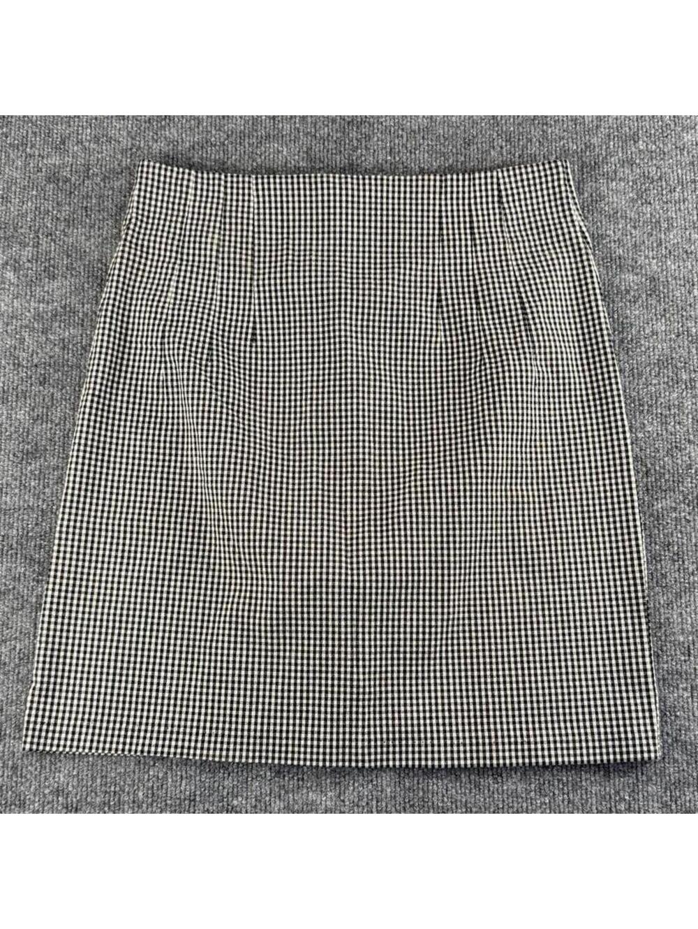 Vintage Tracy Evans Black White Checkered Gingham Mini Skirt Schoolgirl Academia